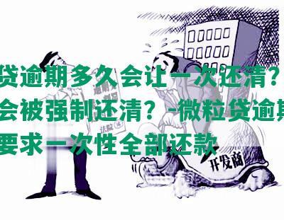 微粒贷逾期多久会让一次还清？逾期多久会被强制还清？-微粒贷逾期多久会要求一次性全部还款